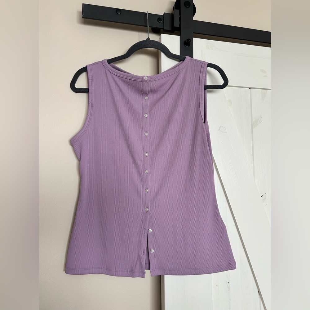 Abercrombie & Fitch Lavender Button-Back Tank Top